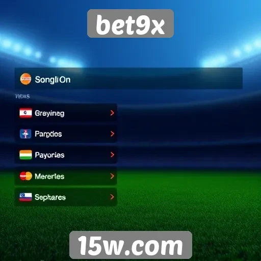 Opções de pagamento disponíveis na plataforma bet9x